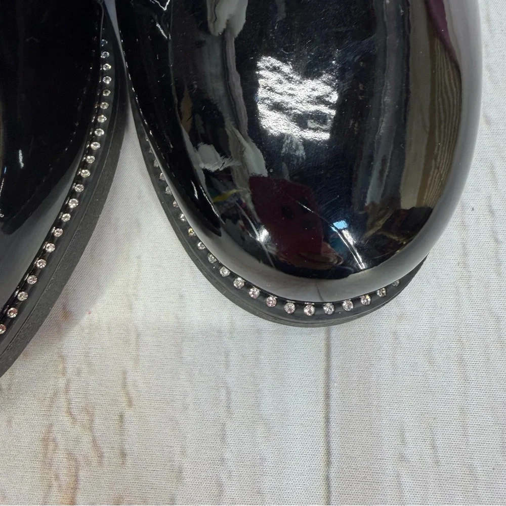 The‎ Children’s Place Girls Black Patent Knee-High Boots Heart Charm NWT Size 5